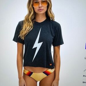 Aviator Nation Bolt Boyfriend Tee Charcoal